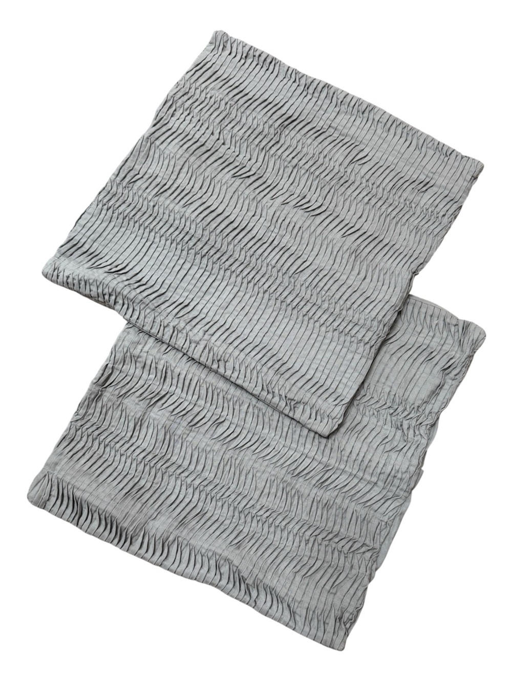 West Elm Set Of 2 Throw Pillow Covers 20x20 inch Pleated Boho Home Decor Neutral